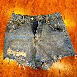 Princess Polly Feels Like Summer High Waist Denim Shorts Size US 4